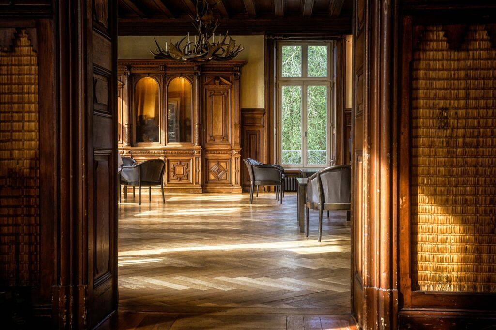 room, space, nature, parquet, salon, smoking rooms, wood, chair, wooden floor, light space, sun, light, living room, design
